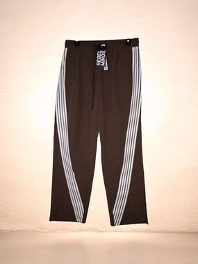 Rebel Minds Women's Brown Track Joggers with Side Stripes